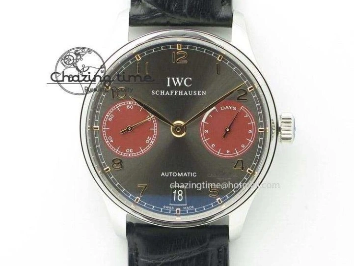 MIROTIME 0108 Portuguese Real PR Real Annual Calendar IW503502 ZF 1:1 Best Edition Black Dial Steel Markers on Black Leather Strap A StreetReady 7134